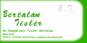 bertalan tisler business card